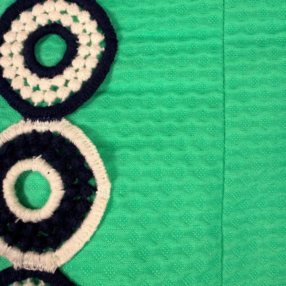 Lilly Pulitzer Trudy Shift Dress 4 Go Go Green Cotton Crochet Circle Trim - Picture 9 of 12
